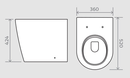 Back To Wall Rimless Pan White Toilet -  Barford