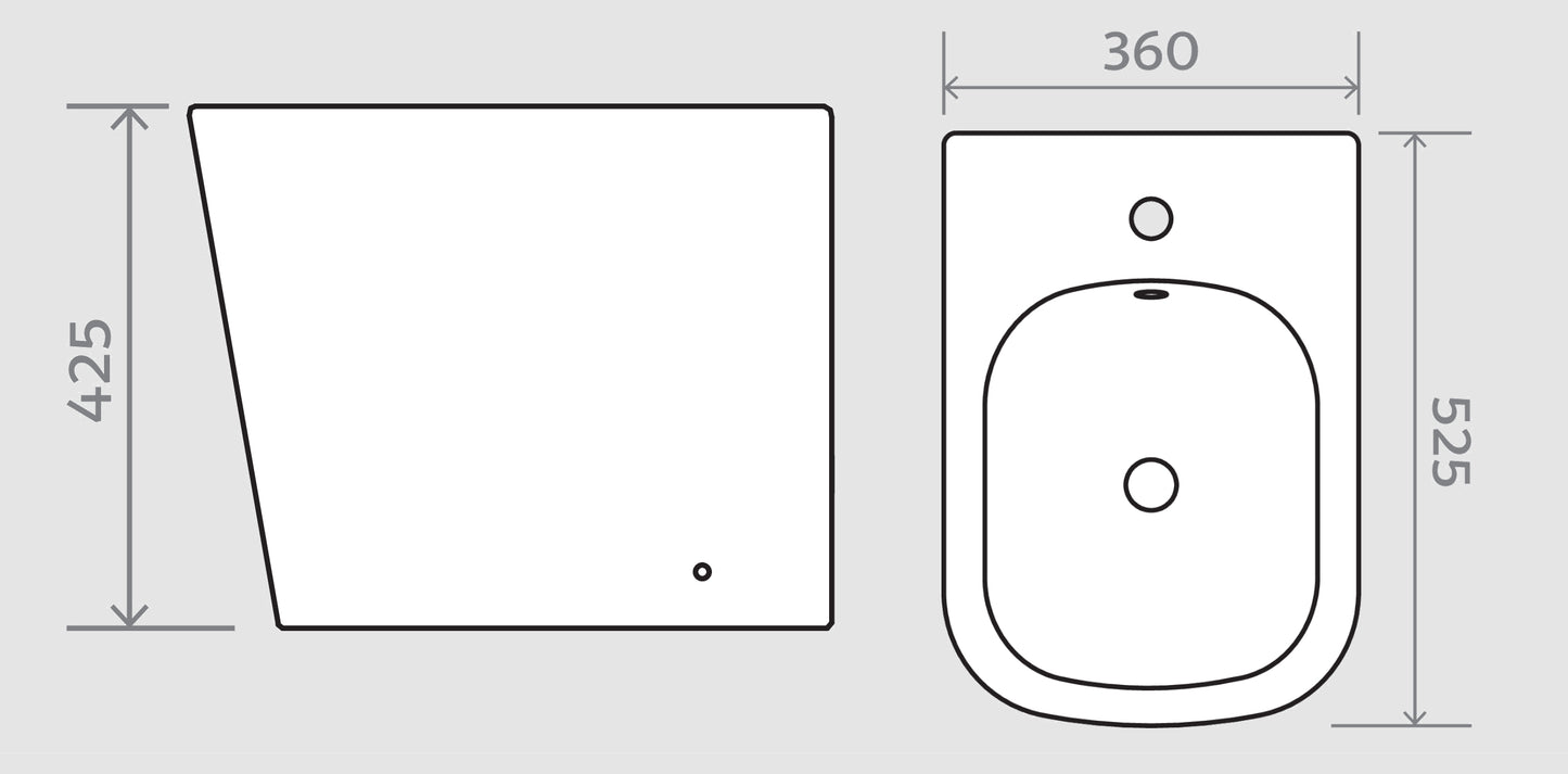 Bidet Freestanding Back to Wall - Unique Square Design - Holme