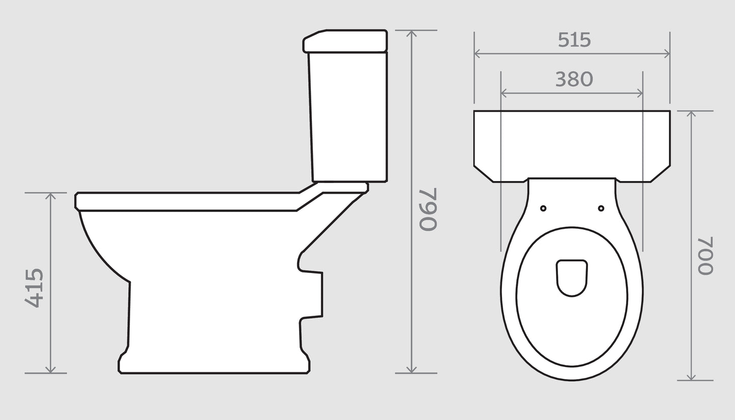 Sloane Traditional Close Coupled Victorian / Edwardian / Art Deco WC Toilet Set