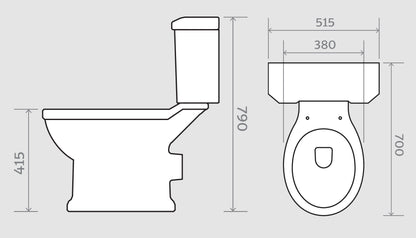 Sloane Traditional Close Coupled Victorian / Edwardian / Art Deco WC Toilet Set