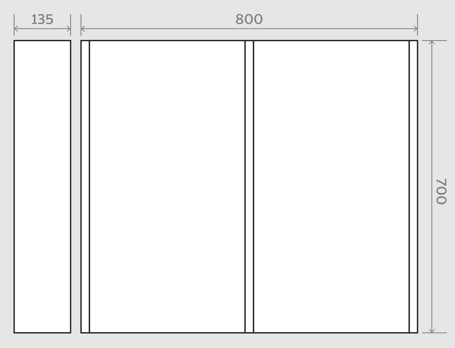 Led Mirror Cabinet 700 X 800 With Demister | Shaver Plug | 2 Colour Touch Sense