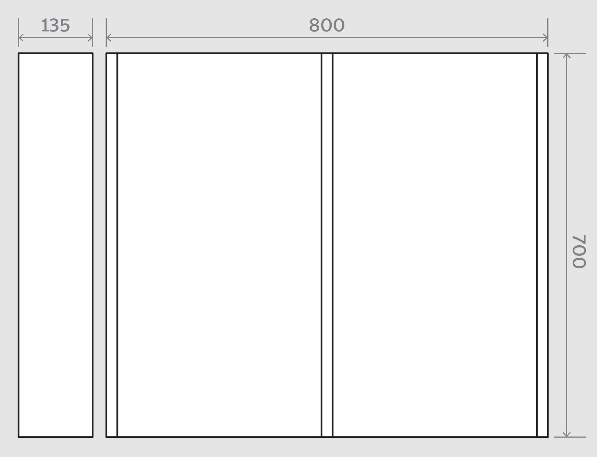 Led Mirror Cabinet 700 X 800 With Demister | Shaver Plug | 2 Colour Touch Sense