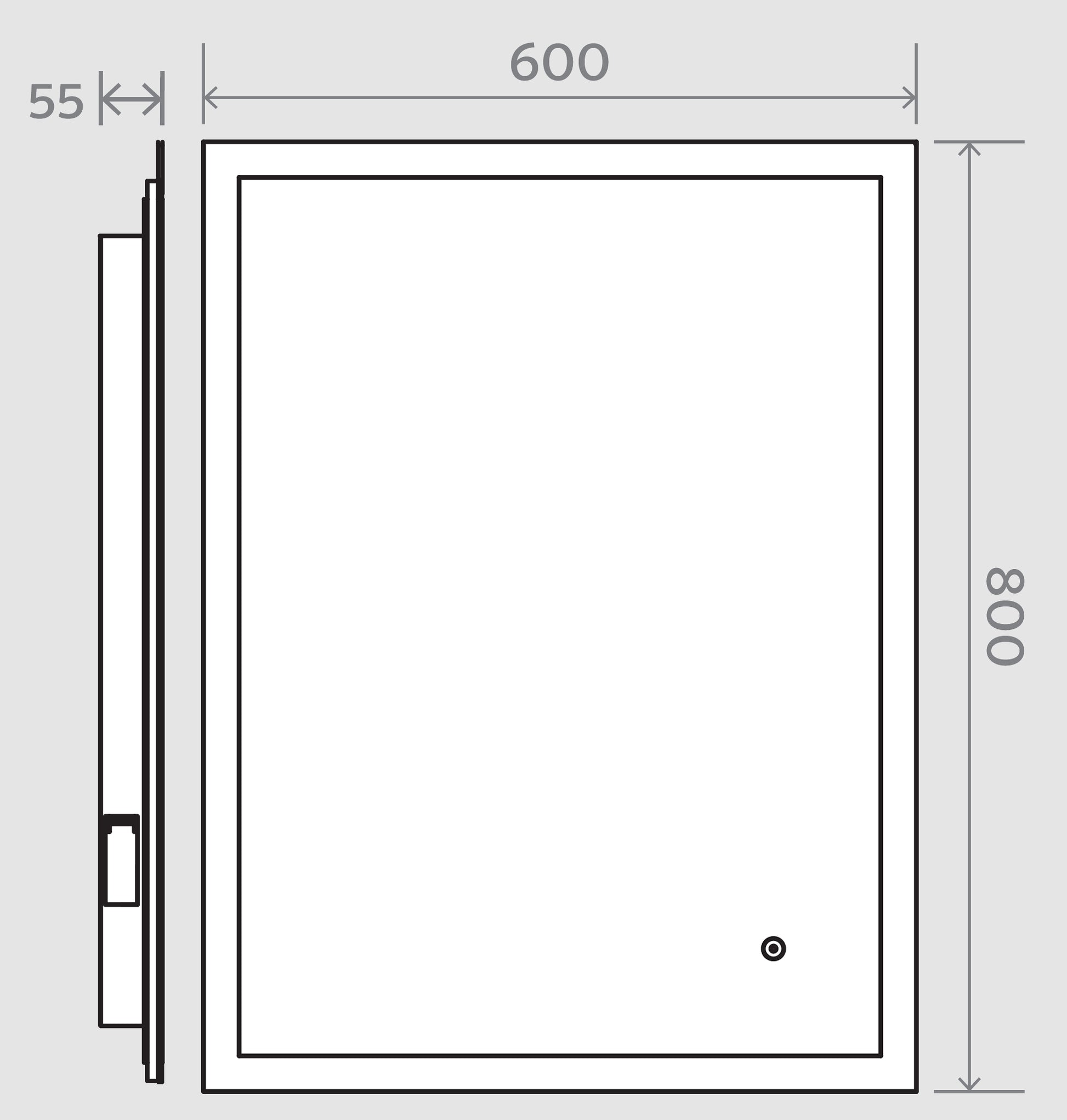 Led Mirror 600 X 800 With Demister | 2 Colour Touch Sense