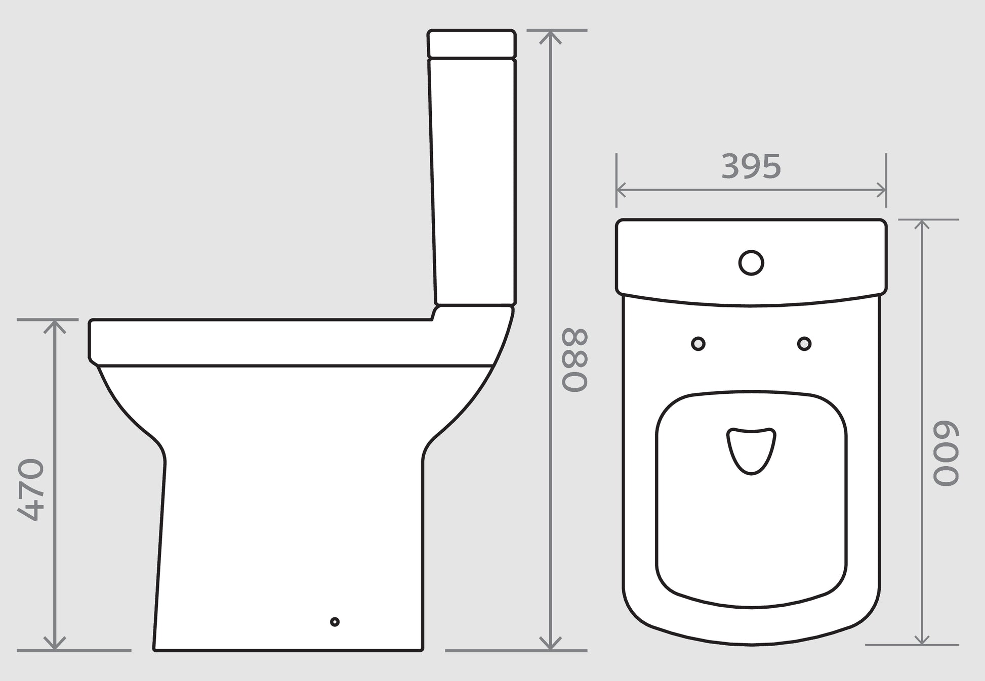 GAMME 600 - Rimless Short Projection, Raised Height 470 MM WC Toilet set - The Bathroom Quarter