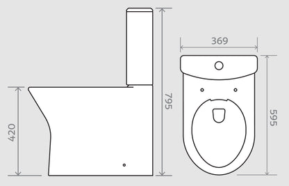 Wallace - Rimless Close Coupled WC Set, Flush to Wall (Short Projection)