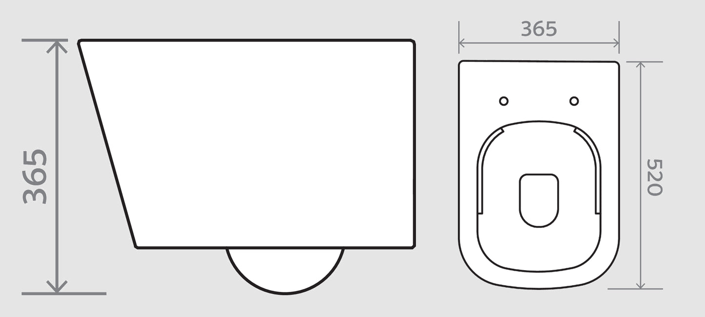 Nero Matt Black Wall Hung Pan with Soft Close Seat