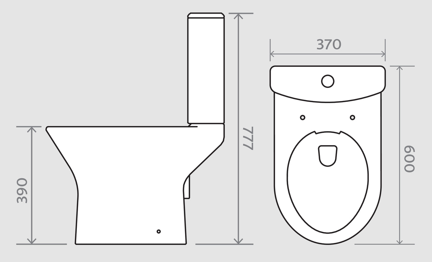 Wallace - Rimless Close Coupled WC Set, Open Back (Short Projection)