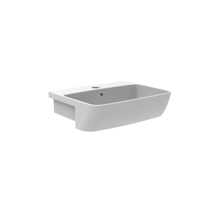 Wallace - 550mm Semi Recessed Wash Basin with 1 Tap Hole