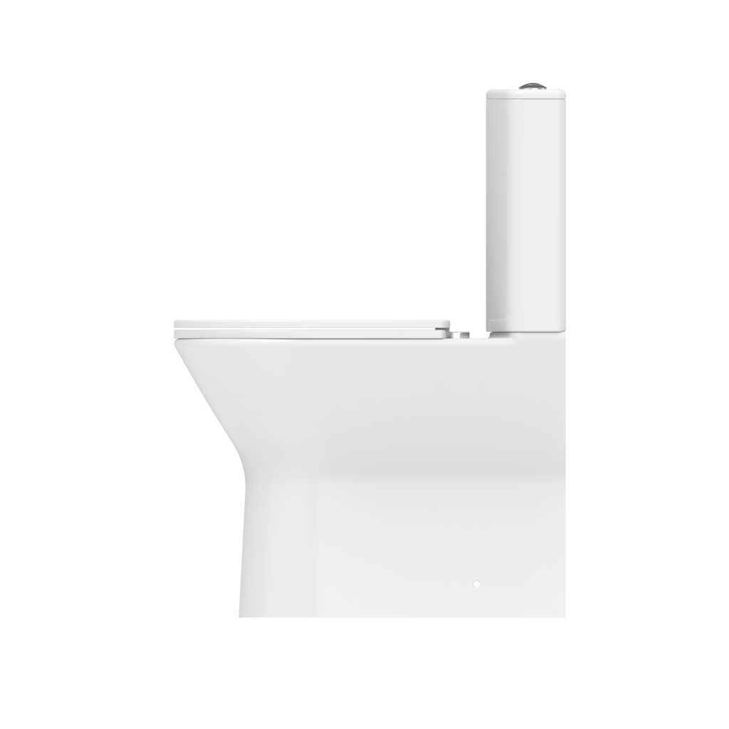 Wallace - Rimless Close Coupled WC Set, Flush to Wall (Short Projection) - The Bathroom Quarter