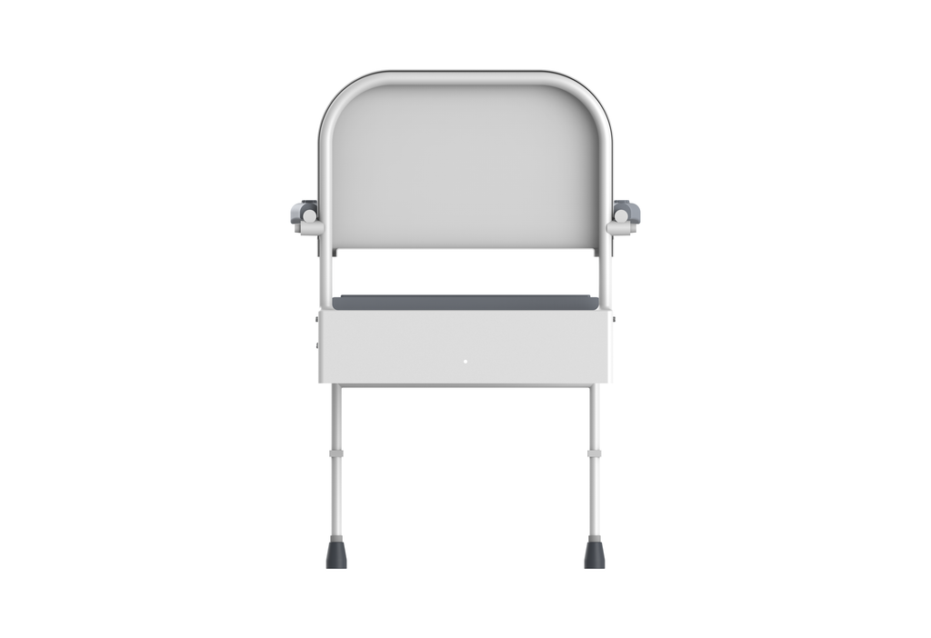 Shower chair with back rest arm and leg Grey - The Bathroom Quarter